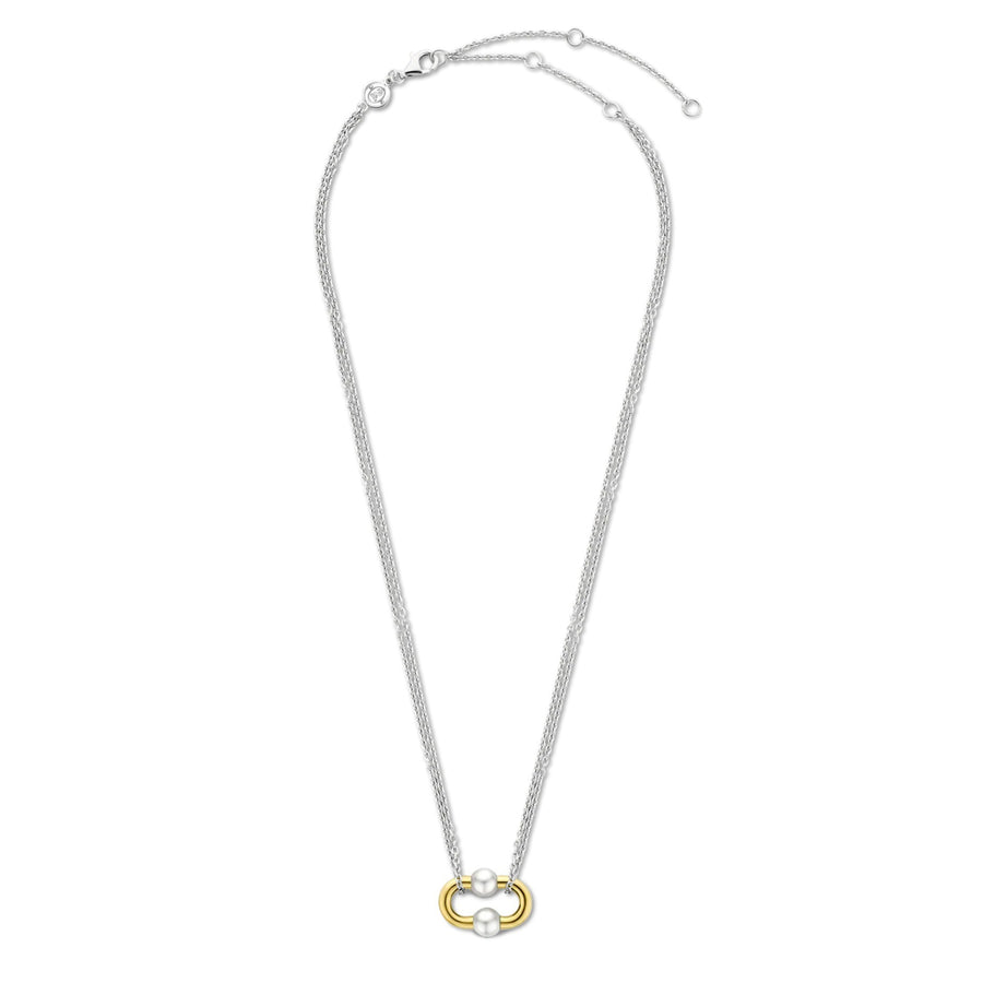 Gold and Silver Titanium Steel Necklace for Women