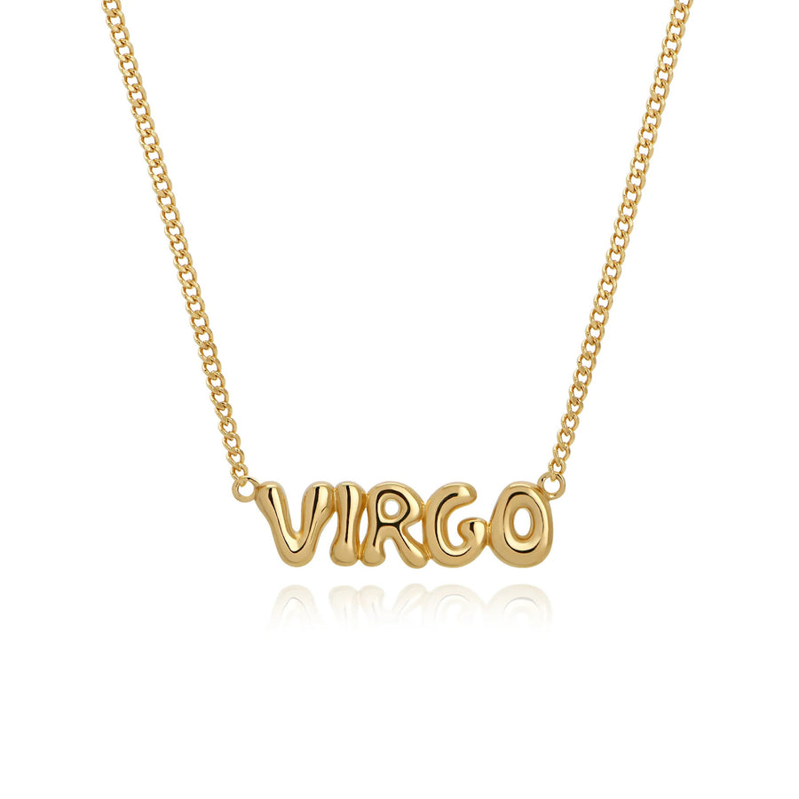 Minimalist Bubble-Effect Zodiac Sign Pendant Necklace