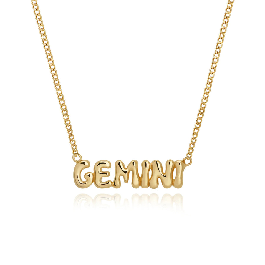 Minimalist Bubble-Effect Zodiac Sign Pendant Necklace