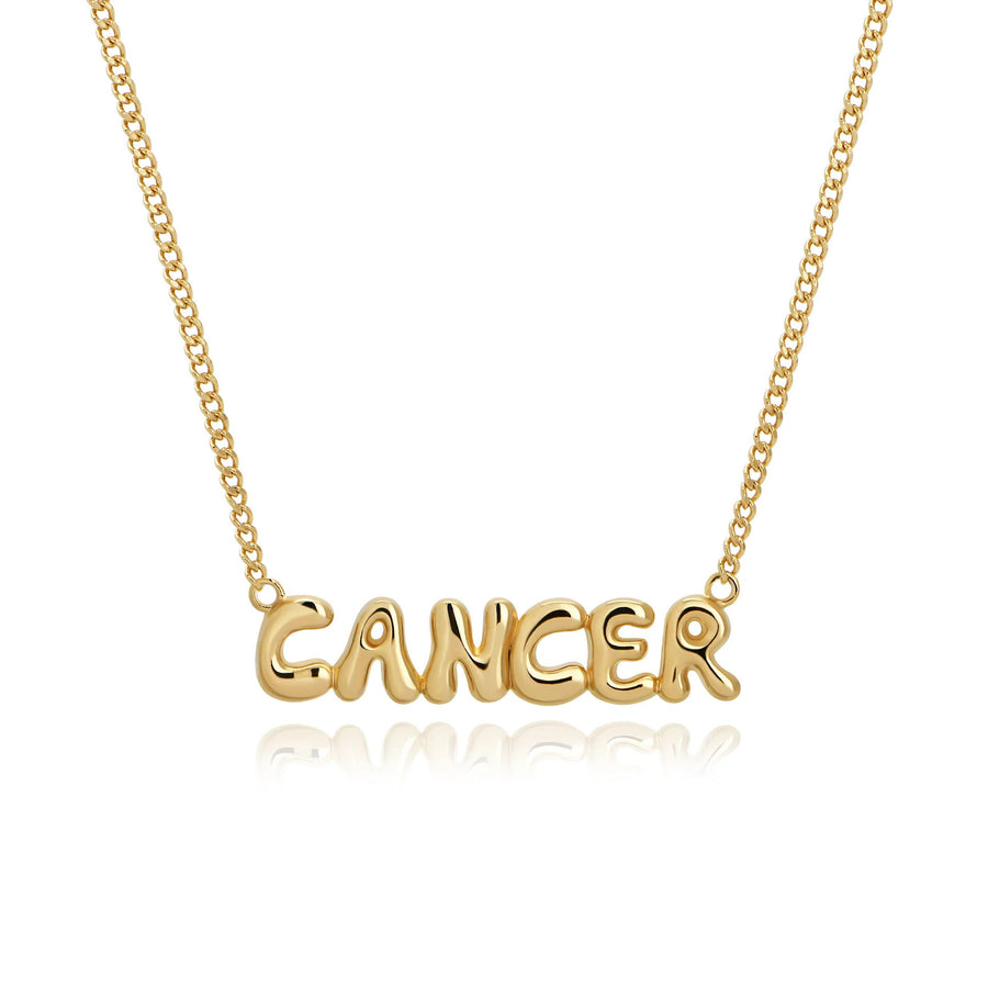 Minimalist Bubble-Effect Zodiac Sign Pendant Necklace