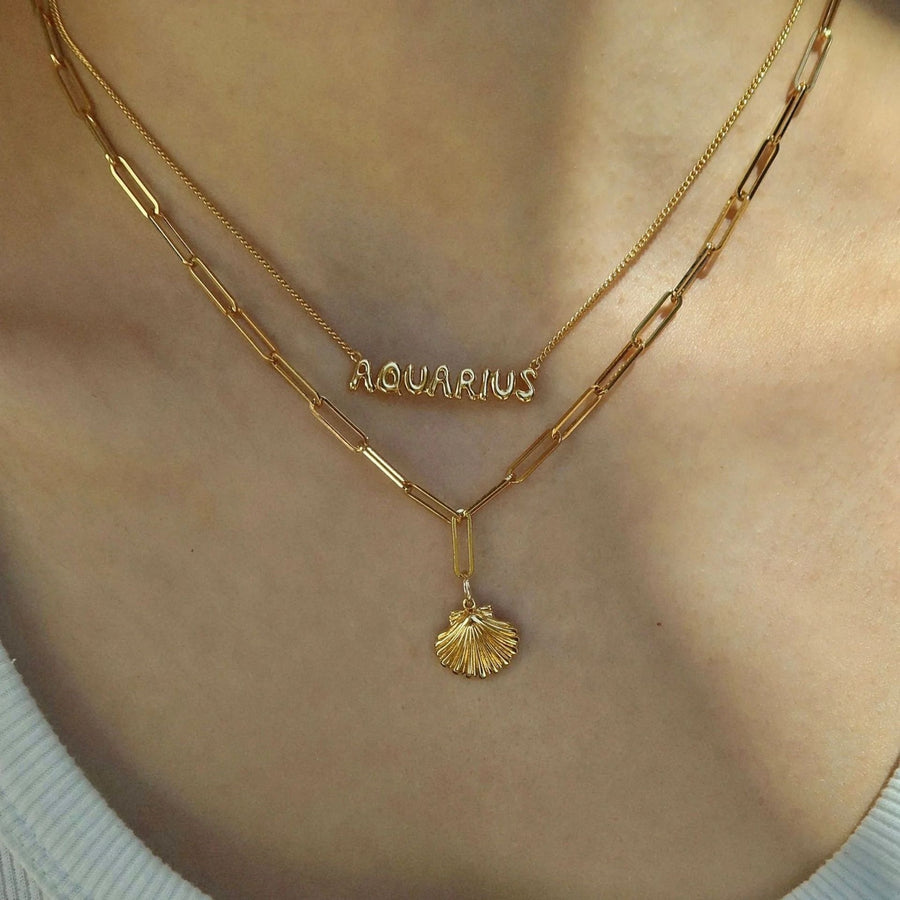 Minimalist Bubble-Effect Zodiac Sign Pendant Necklace