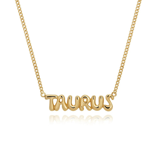 Minimalist Bubble-Effect Zodiac Sign Pendant Necklace