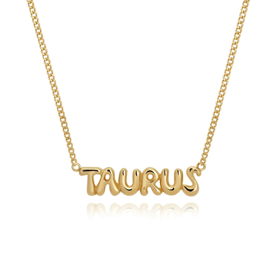 Minimalist Bubble-Effect Zodiac Sign Pendant Necklace