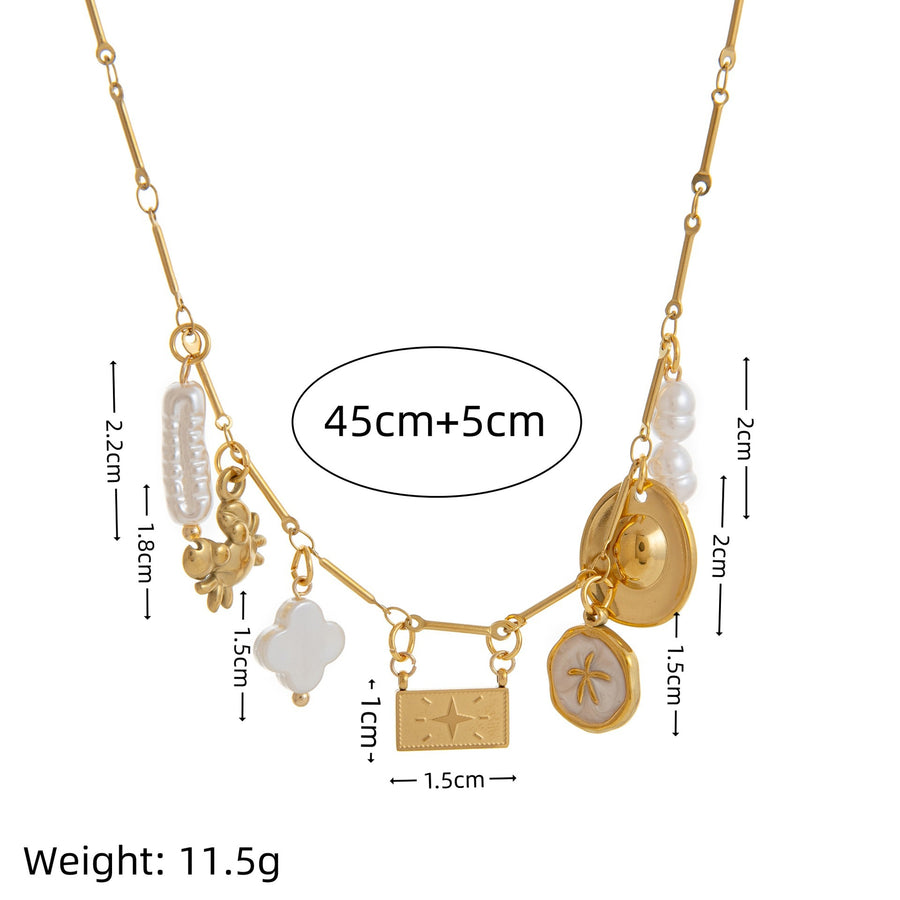 Vintage Heart-Shaped Pearl Womens Necklace for Elegant Style