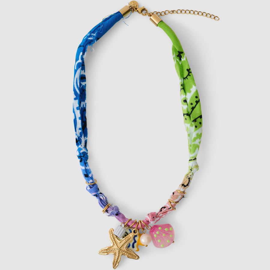 Fashionable Colorful Rope Sea Star Shell Necklace
