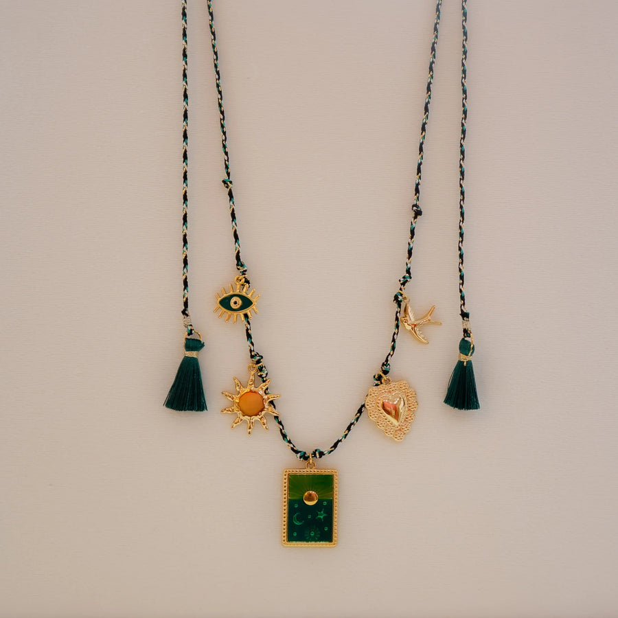 Colorful Oil-Drop Pendant Necklace for Trendy Style