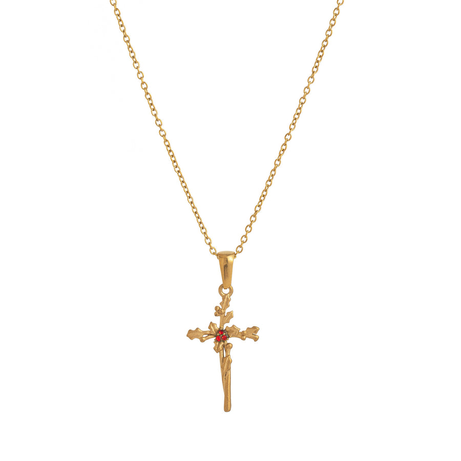 Retro Classic December Titanium Steel Flower Necklace for Women