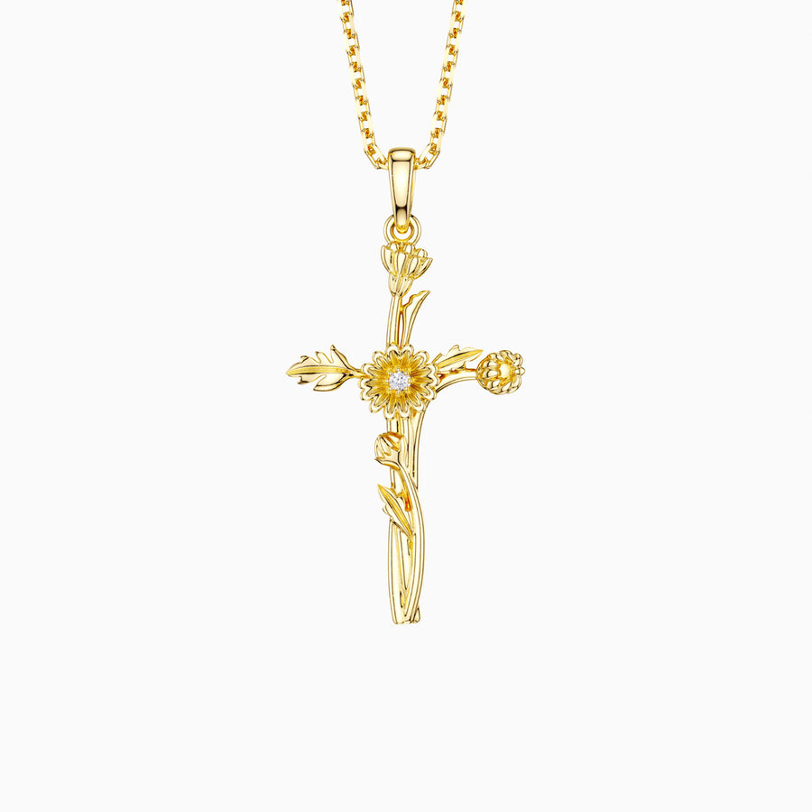 Retro Classic December Titanium Steel Flower Necklace for Women