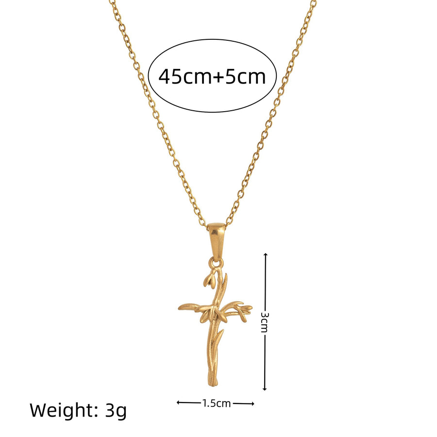 Retro Classic December Titanium Steel Flower Necklace for Women