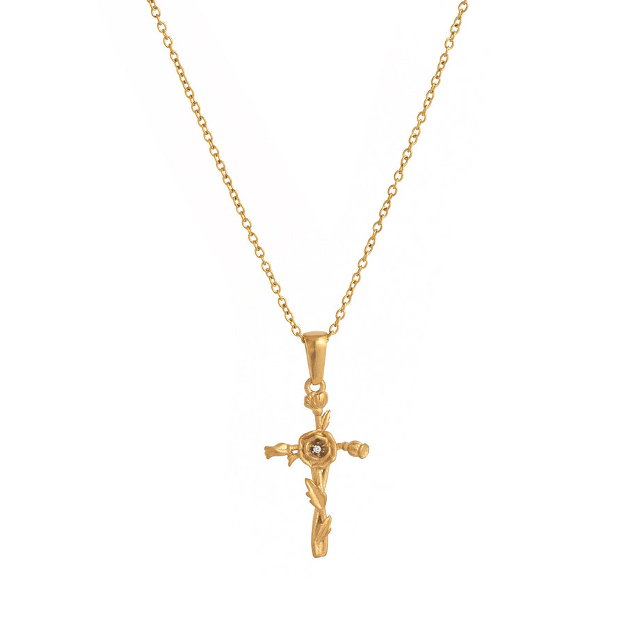Retro Classic December Titanium Steel Flower Necklace for Women