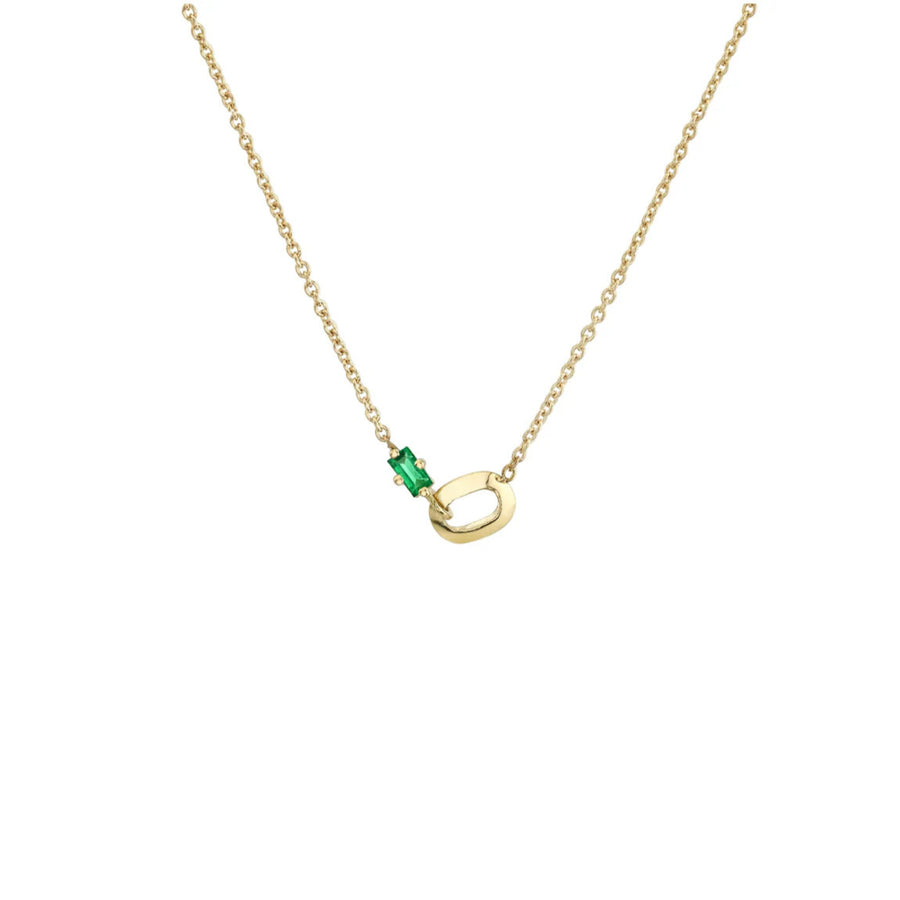 Womens Stainless Steel Emerald Pendant Necklace - Elegant Jewelry