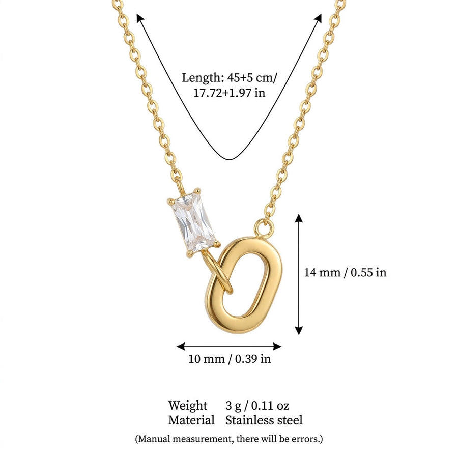 Womens Stainless Steel Emerald Pendant Necklace - Elegant Jewelry