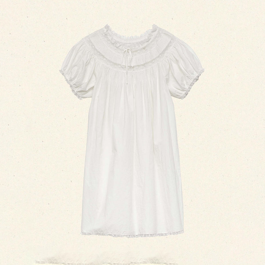 Summer New Arrival Lace-trimmed Round-neck Dress