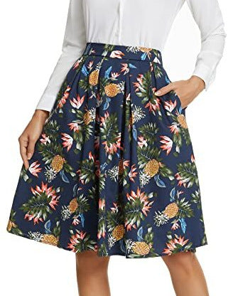 Stylish Digital-Print Womens Midi Skirt for Every Occasion