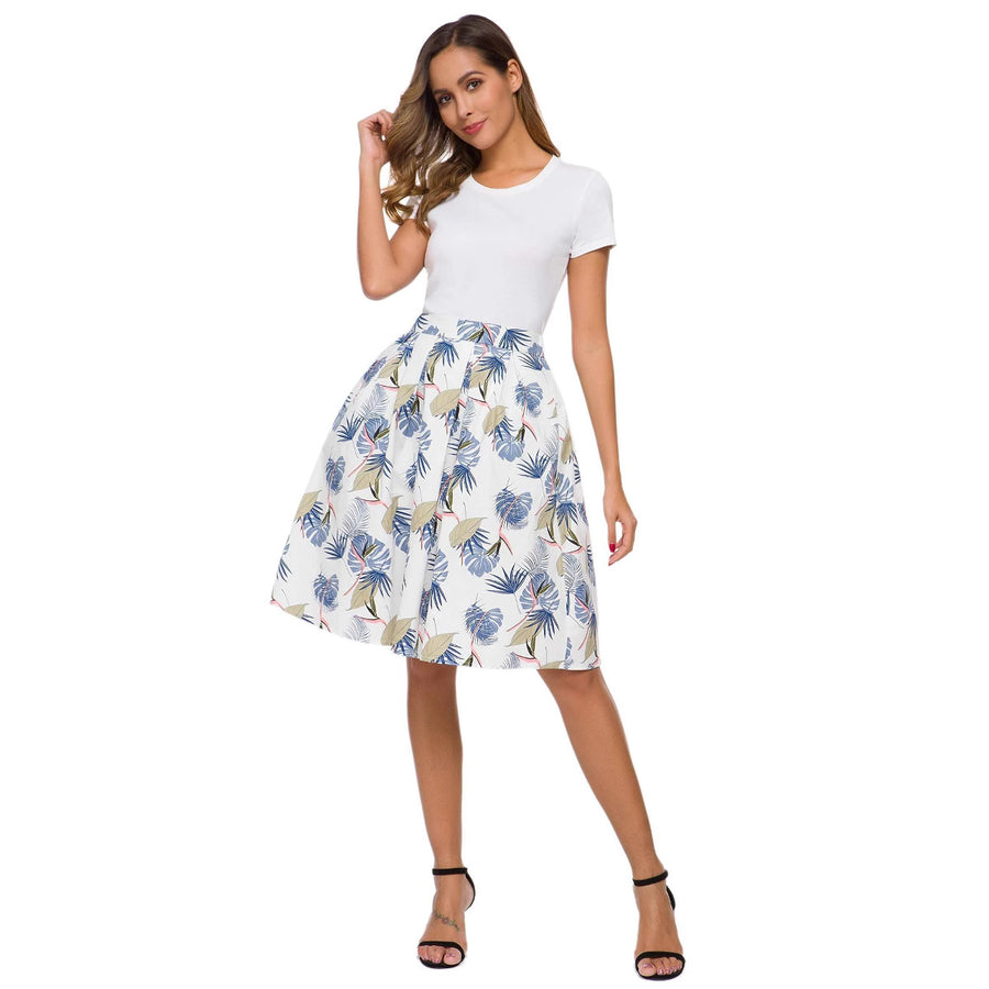 Stylish Digital-Print Womens Midi Skirt for Every Occasion