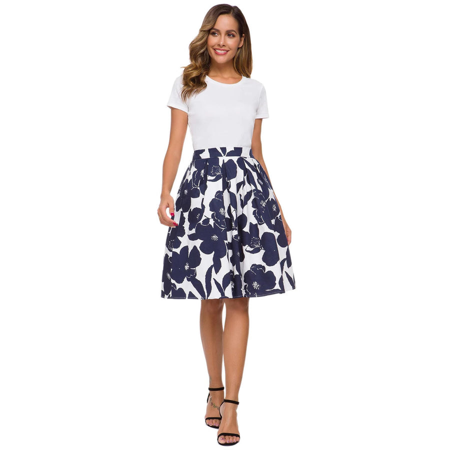 Stylish Digital-Print Womens Midi Skirt - Trendy Maxi Skirt