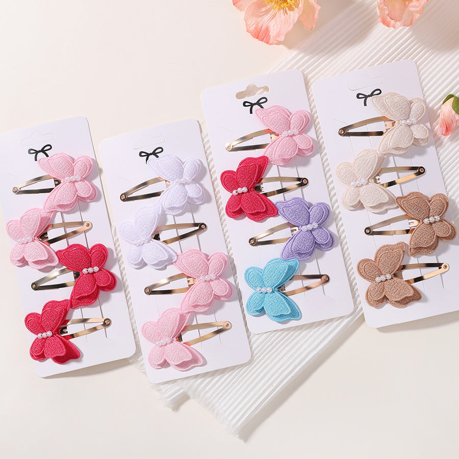 New Double-Layer Bow Hair Clip Set - Trendy Hair Accessory