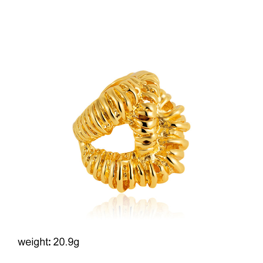 18K Gold Vintage Geometric Statement Ring - Unique Style