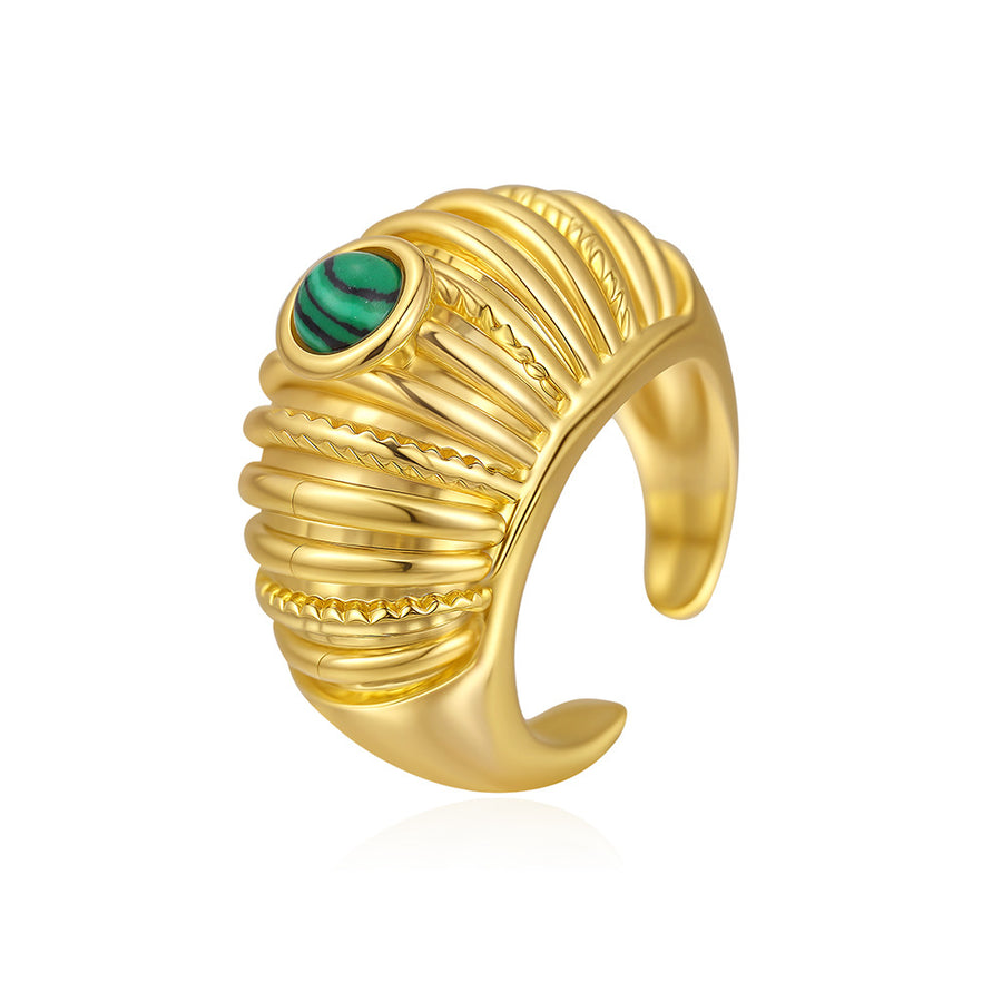 18K Gold Malachite Ring for Women - Elegant & Unique