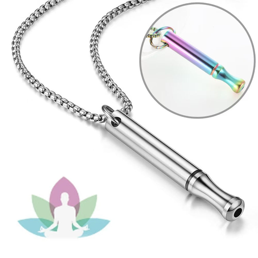 Stainless Steel Whistle Pendant Necklace in Gold