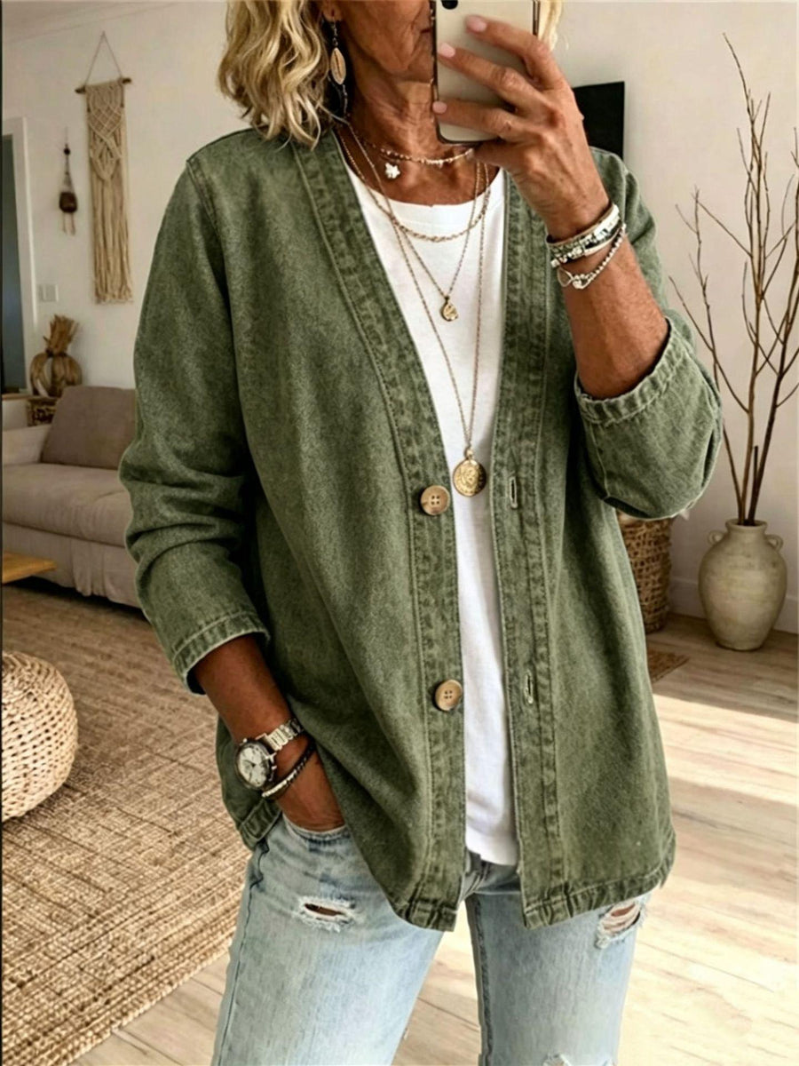 Womens Casual Denim Cardigan Jacket for Effortless Style