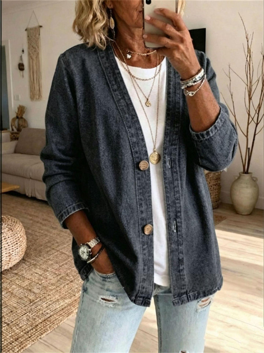 Womens Casual Denim Cardigan Jacket for Effortless Style