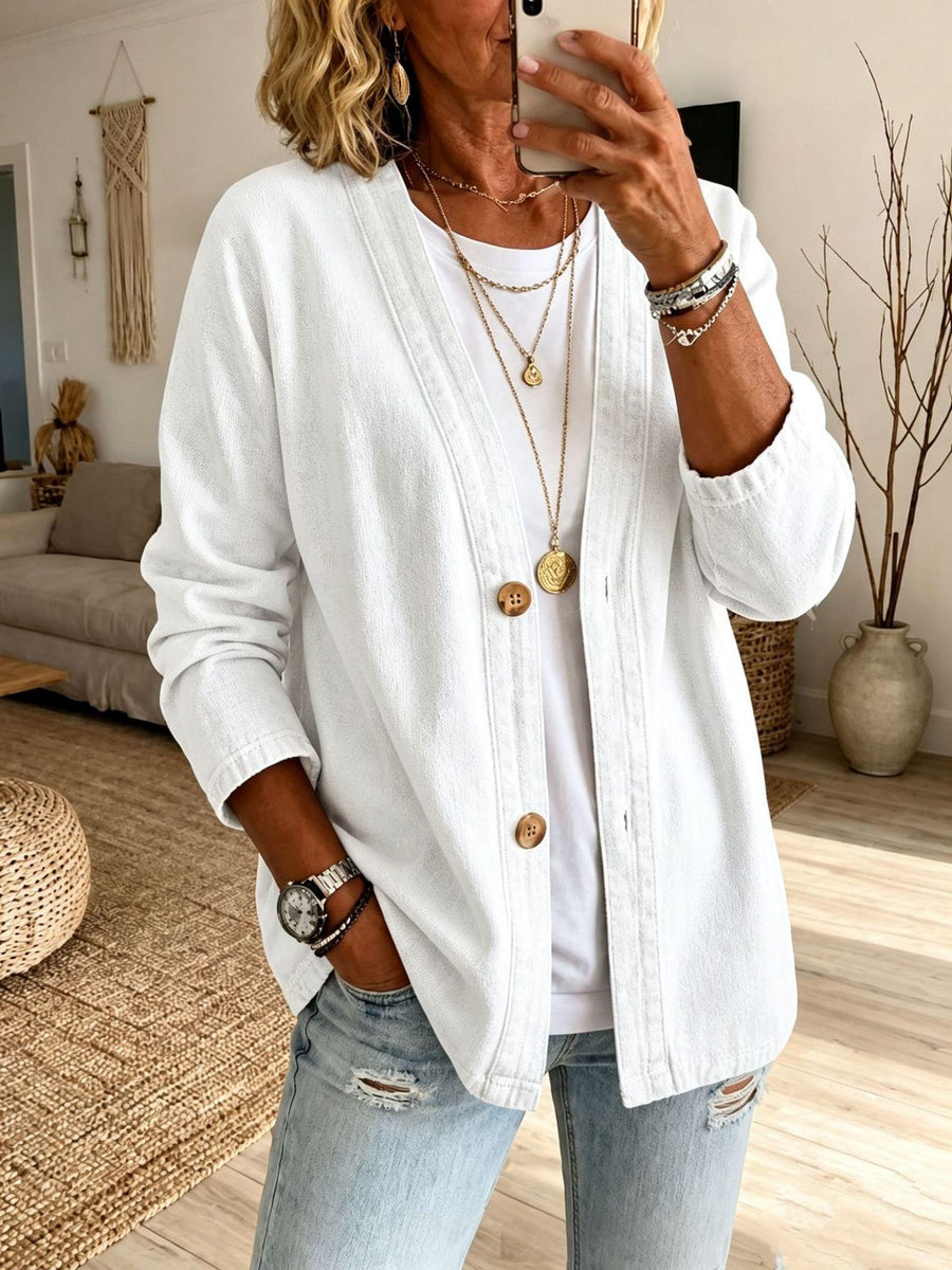 Womens Casual Denim Cardigan Jacket for Effortless Style