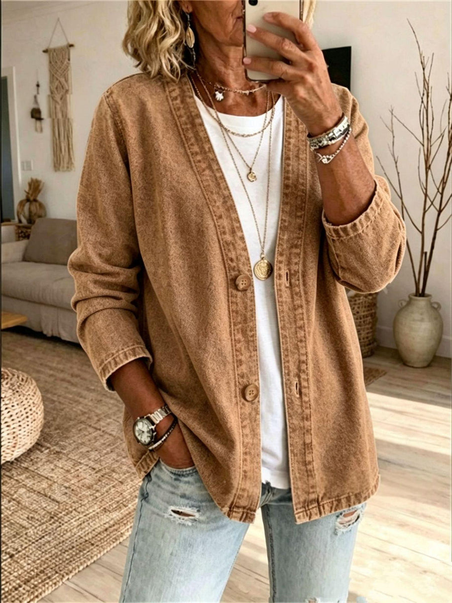Womens Casual Denim Cardigan Jacket for Effortless Style