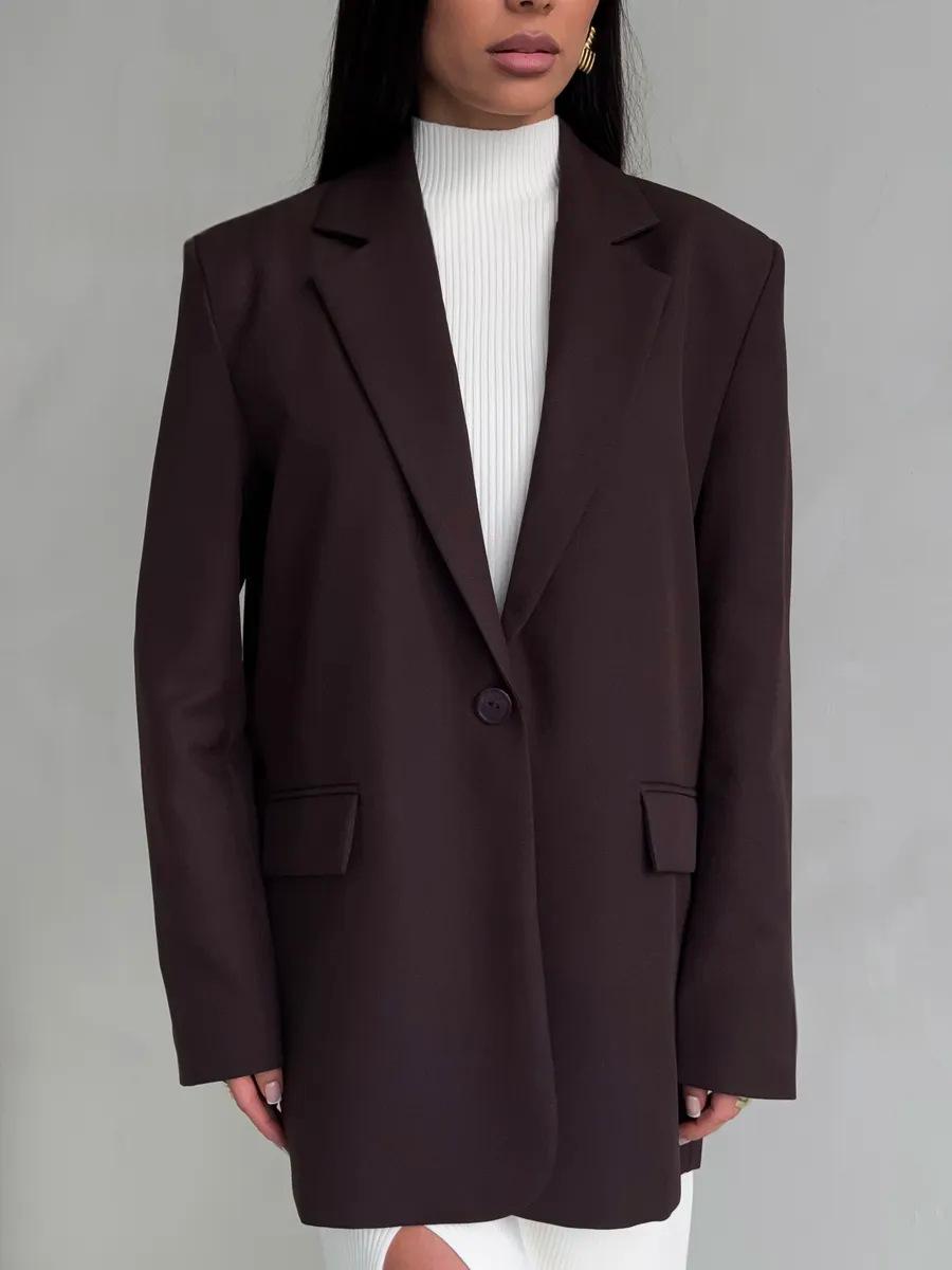 High-end Gray Elegant Blazer with Korean-style Design