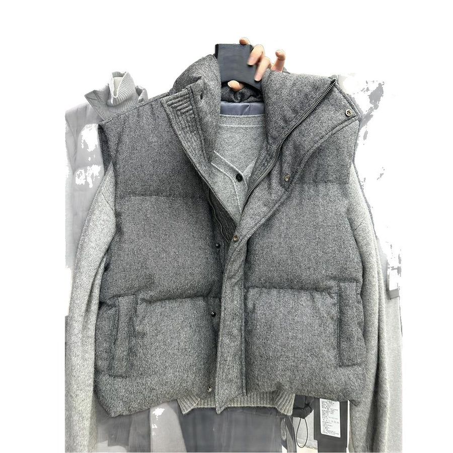 Stand-Collar Sleeveless Women's Outerwear Vest Casual Waistcoat