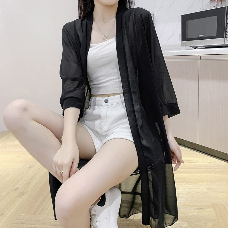 Womens Long-sleeve Sun-protective Trench Coat