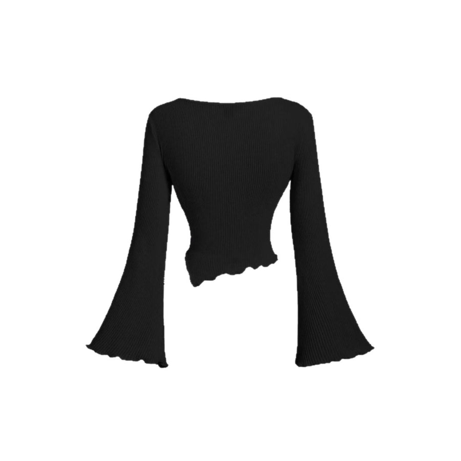 Womens Irregular One-Shoulder Cashmere T-Shirt