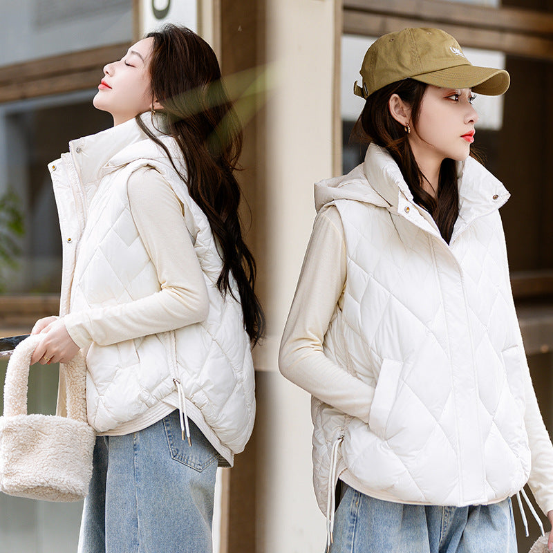 Korean-style Cropped Vest Jacket for Women - Trendy Denim Jacket