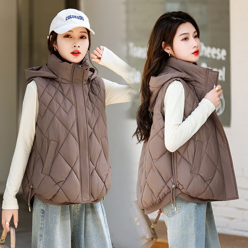 Korean-style Cropped Vest Jacket for Women - Trendy Denim Jacket
