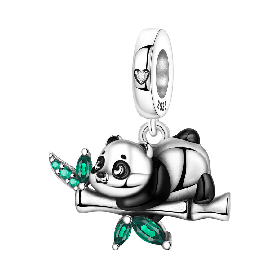 Cute Bamboo Panda DIY Copper Bead Pendant Necklace