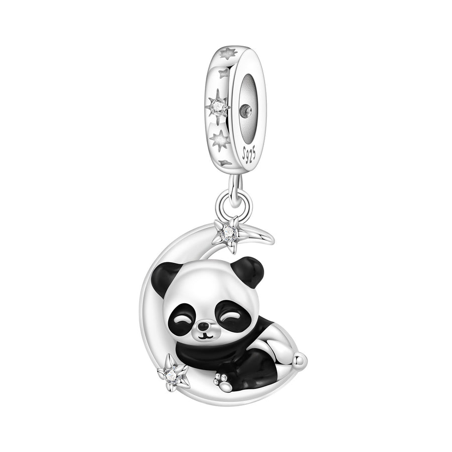 Cute Bamboo Panda DIY Copper Bead Pendant Necklace