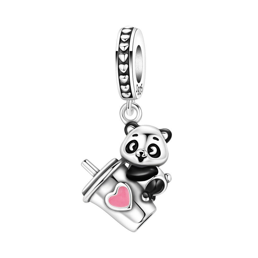 Cute Bamboo Panda DIY Copper Bead Pendant Necklace