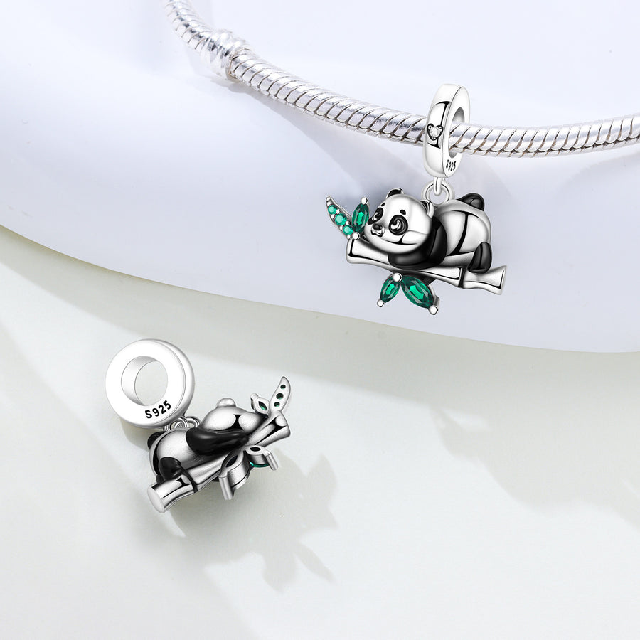Cute Bamboo Panda DIY Copper Bead Pendant Necklace