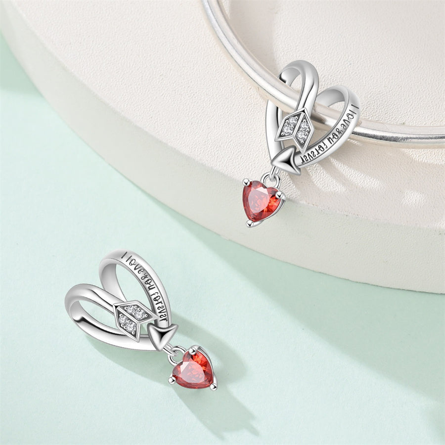 DIY Bracelet with Heart-Shaped Rose Beads and Pendant Accessories