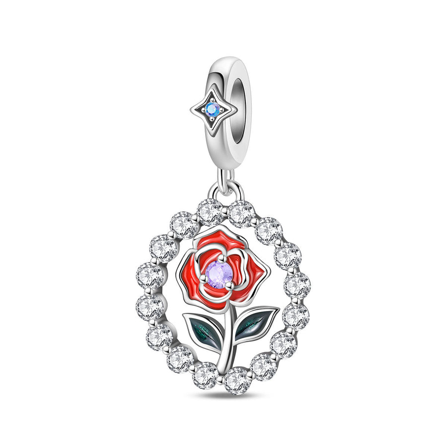 DIY Bracelet with Heart-Shaped Rose Beads and Pendant Accessories