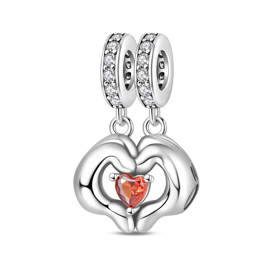 DIY Bracelet with Heart-Shaped Rose Beads and Pendant Accessories