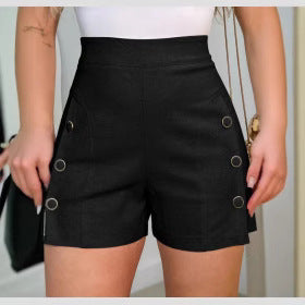 Womens Classic Black A-line Shorts for Effortless Style