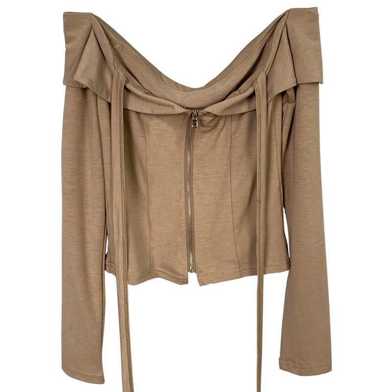 Sweet and Alluring Strapless Low-Cut Off-Shoulder Top