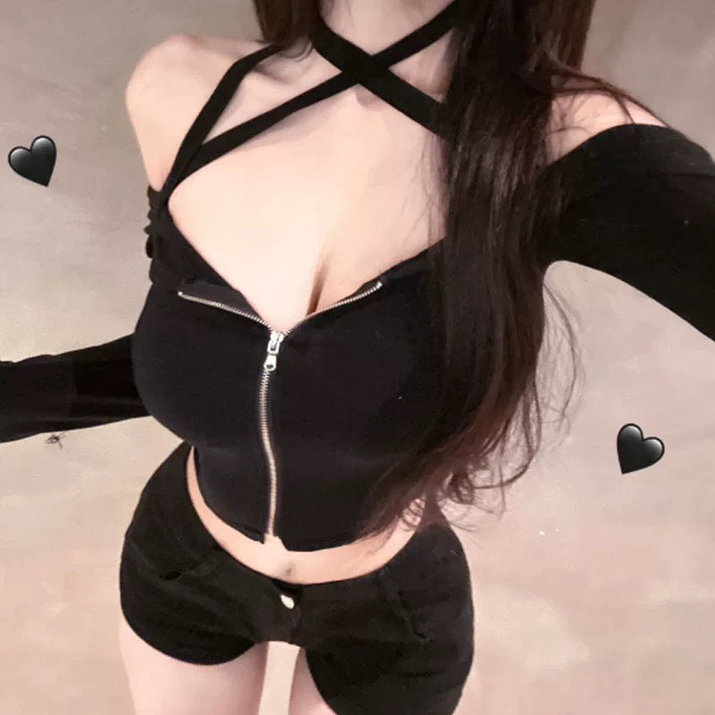 Sweet and Alluring Strapless Low-Cut Off-Shoulder Top