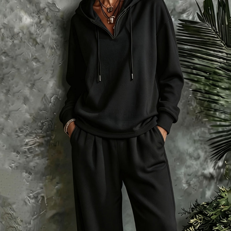 Casual Hoodie Pullover Pants Set for Men