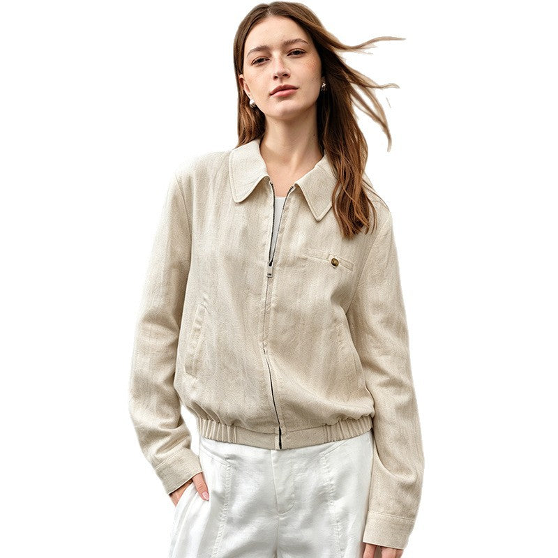 Old-money-style Linen Short Jacket for Women - Spring Casual