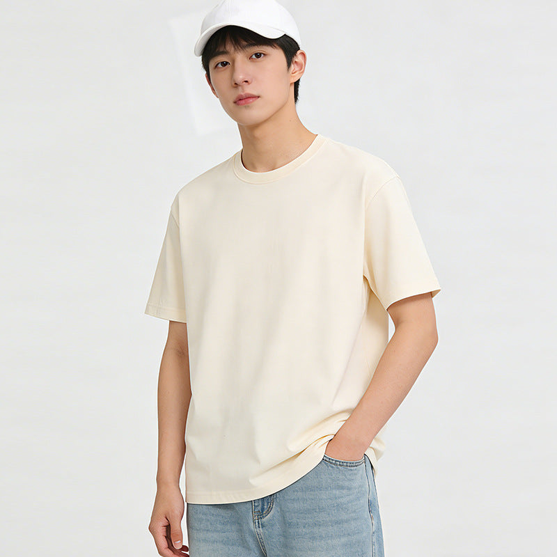 Short-sleeve Pure Cotton Mens T-shirt - Comfortable & Stylish