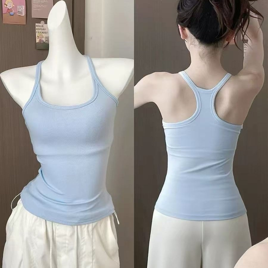 American-style Chic Slim-fit I-line Base Vest for Women