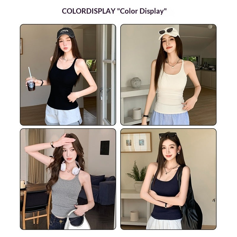American-style Chic Slim-fit I-line Base Vest for Women