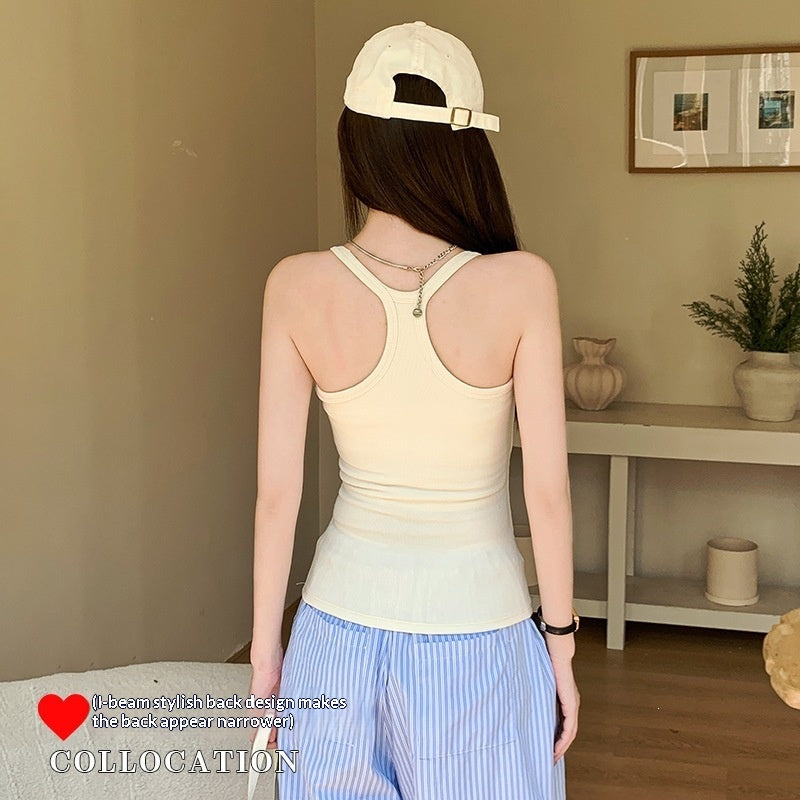 American-style Chic Slim-fit I-line Base Vest for Women